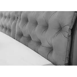 Jockenhöfer GRUPPE "Chelsea", grau (grau 357, 09), B:187cm L:229cm, Bezug Bett: samtähnlich (100% Polyester);Topper und Matratzenspiegel: 100% Polyester, Komplettbetten, Boxspringbett, mit Kaltschaum-Topper, Topseller