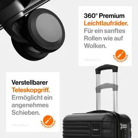 Travely Premium 4-Rollen Cabin 55 cm / 36 l schwarz