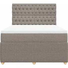 vidaXL Boxspringbett 140 x 200 cm Taupe