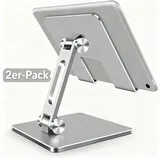 POPOLIC Tablet-Halterung verstellbarer, zusammenklappbarer Tablet-Ständer Tablet-Ständer, (Desktop-Tablet-Ständer aus Aluminium mit zweiachsigem Tablet-Ständer, 2-tlg., bis zu 13 Zoll Tablet-Ständer)