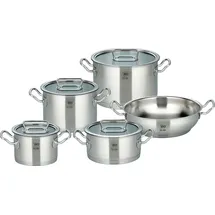 ELO Gourmet Plus Topf-Set 5-tlg. Kochtopf + Servierpfanne + Glasdeckel