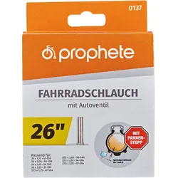 Fahrradschlauch PROPHETE "Fahrradschlauch", schwarz (farbe}), Fahrradschläuche, 48mm, Autoventil (AV), 26 Zoll (66,04cm)