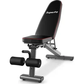 Costway Hantelbank klappbar, Fitnessbank verstellbar, Trainingsbank für zuhause multifunktion, Schrägbank tragbar mit 2 Rädern, für Ganzkörper... - Schwarz