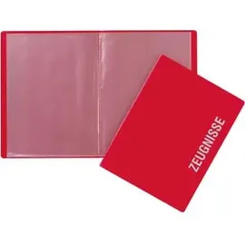Pagna Zeugnismappe DIN A4, 10 Hüllen rot,