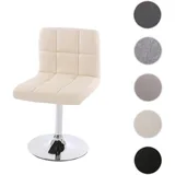 Einzelst�ck | Esszimmerstuhl Kavala, Küchenstuhl Stuhl, drehbar MVG-zertifiziert ~ Kunstleder creme, Chromfuß