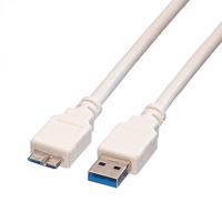 VALUE USB 3.0 Kabel, A ST - Micro B ST, weiß, 3 m