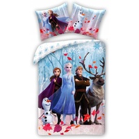 Disney Frozen Bettwäsche Eiskönigin Anne Elsa Kopfkissen Decke für 135/140x200cm