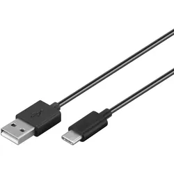 USB-C 2.0 Sync- & Ladekabel A-Stecker  C-Stecker schwarz - Länge: 1,0m