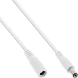 InLine Verlängerungskabel, DC Stecker 5,5x2,1mm, weiß, 2m