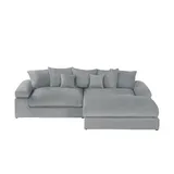 Smart Eckcouch Stoff 2-Sitzer Grau