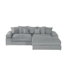 Smart Eckcouch Stoff 2-Sitzer Grau