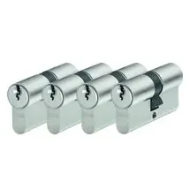 ABUS Türzylinder-Set E20NP 4 Stück gleichschließend mit 5 Schlüsseln