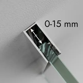 Bernstein Walk-In Nano Echtglas EX101 Graues Glas 150cm