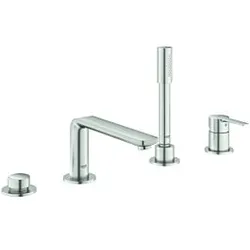 Grohe Lineare Wannenarmatur 19577DC1 supersteel, 4-Loch-Wannen-Armatur, Auslauf 220 mm