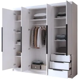 A&J MöbelLand Drehtürenschrank VIVO 200 x 215 x 59,5 cm Braun/Graphit