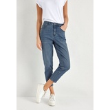 HECHTER PARIS Mom-Jeans, mit dezentem Used-Look, Gr. 46 - N-Gr, mid blue use, , 34727019-46 N-Gr