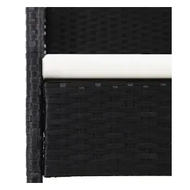 vidaXL Gartenstühle mit Kissen in Cremeweiß 2 Stk. Schwarz Polyrattan