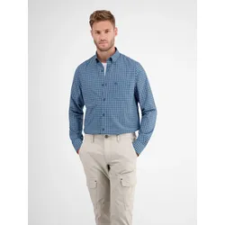 Langarmhemd, kariert, klassischer Button-down-Kragen - Storm Blue - S