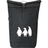 Huuraa Kurierrucksack Pinguine Silhouette Geschenk 30-44 Liter Black Melange
