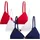 Tommy Hilfiger Triangel-BH 3 PACK TRIANGLE Blau/Rot/Weiß S