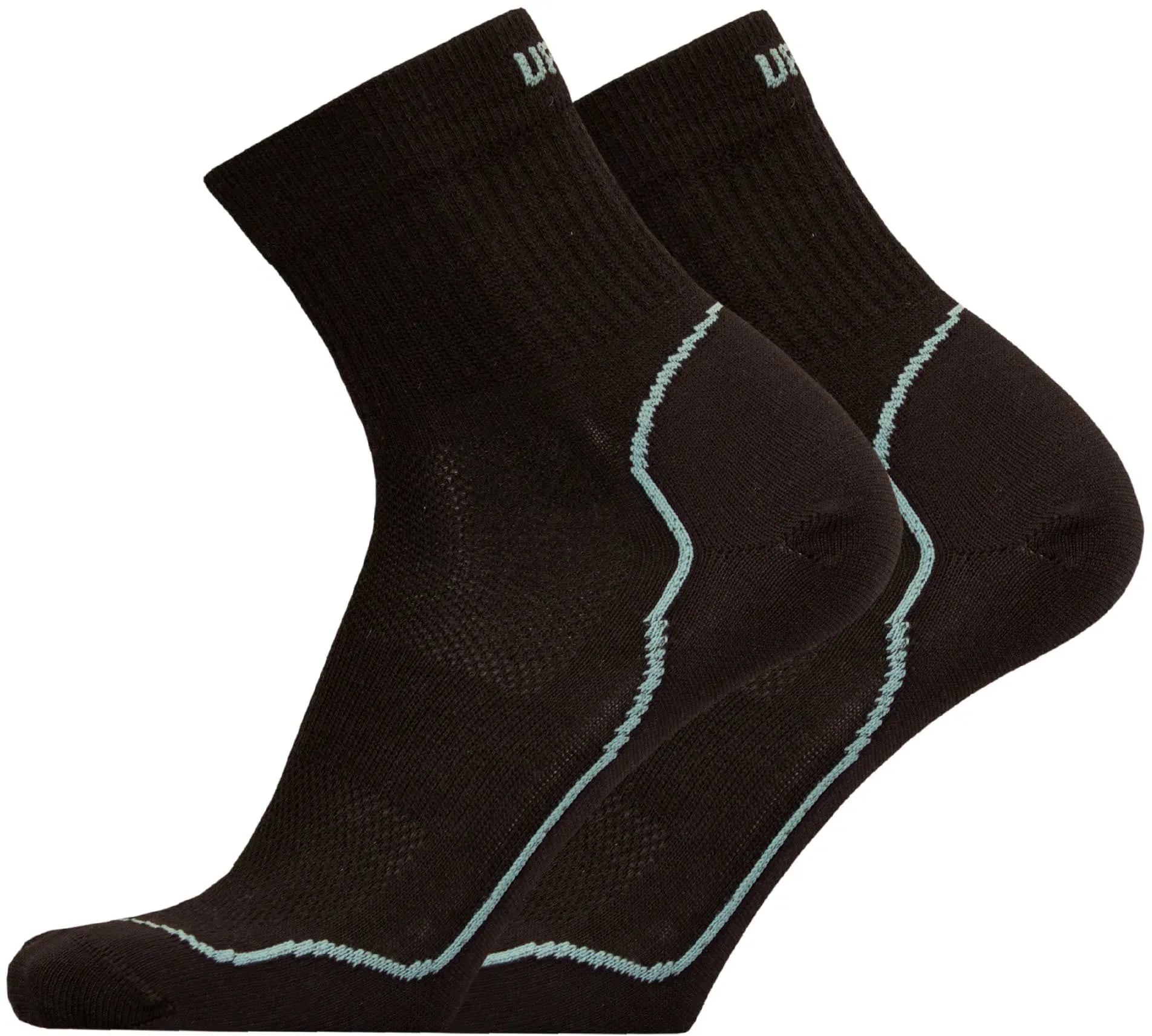 Socken UPHILLSPORT, Herren, Gr. 43-46, schwarz (schwarz, grau), 50% Polyamid, 48% Wolle, 2% Elasthan, unifarben, Socken Socken, ohne reibende Nähte