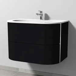 Sanipa 4balance Keramik-Waschtisch + Waschtischunterbau 80 cm mit 2 Auszügen, Badmöbel,
