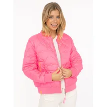 Zwillingsherz Bomberjacke "Be Happy" modisch, Kontrastdetails, regular fit, langärmelig, mit Herzsticker rosa L (40)