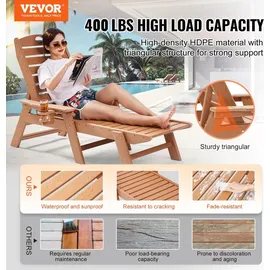 Vevor Sonnenliege 181 x 60 x 0 cm Braun
