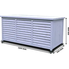 rijoka Gartenbox 350 L 1300 x 640 x 600 mm Blau/Grau