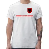 Shirtracer T-Shirt Albanien Trikot Wappen, Shqipëri mit Stolz, Albanisches Fan-Motiv 2026 Fussball WM Fanartikel weiß 3XL