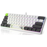 MIHIYIRY Mechanische Gaming-Tastatur, 60 % kompakte mechanische Tastatur, 61 Tasten Wired USB-C RGB mechanische Gaming-Tastatur, Backlit roter Schalter nur für Windows/Mac OS (Panda-Thema)