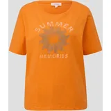 s.Oliver T-Shirt mit Statement-Print, Orange, 40