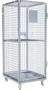 HMH rolltainer® Stahlbehälter ADB 1600 ME 710 x 800 mm 5-seitig mit Tür und klappbarem Zwischenboden Cr 3