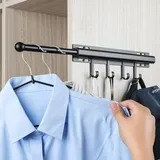 BaiNong 30,5 cm lange Herrendienerstange für Schrank, ausziehbare Kleiderstange, Standard-Teleskopstange, Organizer, Hosen, Aufbewahrung, Kleiderbügel