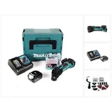 Makita DTM 51 RG1JX2 Akku Multifunktionswerkzeug 18 V + 1x Akku 6,0 Ah + Ladegerät + 39 tlg. Zubehör Set + Makpac