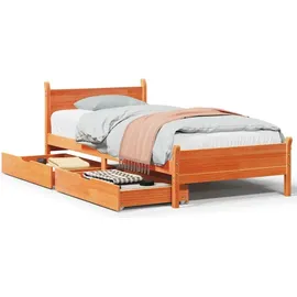 vidaXL Massivholzbett 100 x 200 cm Braun