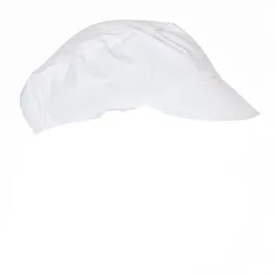 10x Schildmütze aus Polycotton Weiss Einheitsgröße waschbar Schirmmütze Kochmütze Kochhut