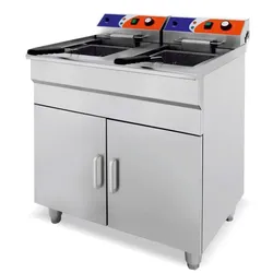 Elektrische Fritteuse 14+14 Liter mit Gehäuse 740X550X910mm
