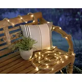 Benelando Hanfseil warmweiß 100 LED Solar Lichterkette außen 8m Lichtschlauch Lichternetz