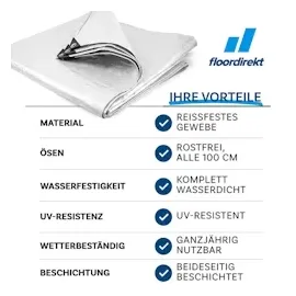 Floordirekt Abdeckplane 3 x 4 m Weiß