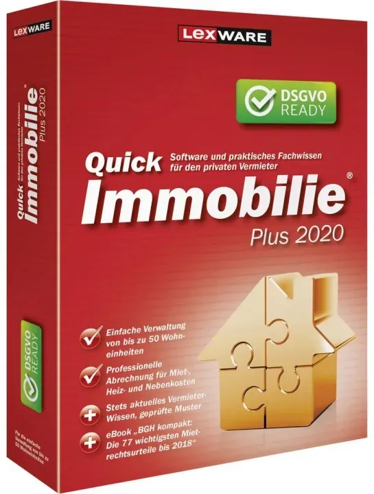 Lexware QuickImmobilie Plus 2020, 50 Wohneinheiten, 365 Tage