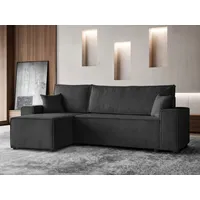 Beautysofa Ecksofa HEKTOR poso34 Schwarz - Breite der Ottomane