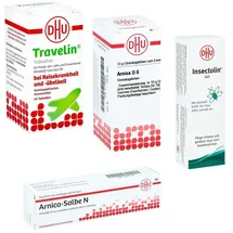 DHU-Arzneimittel DHU Arnica D6 Globuli, Insectolin, Travelin und Arnica Salbe