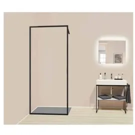 Kermi Dark Edition begehbare Dusche 120x200cm Schwarz soft