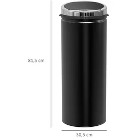 Homcom Sensor, schwarz Metall, 30.5x81.5x30.5 cm Küchen, Küchenausstattung, Mülleimer