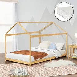 Kinderbett Vindafjord 90x200cm Bambus mit Matratze