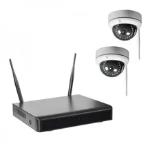 Indexa WLAN-NVR mit 2 Funk-Kuppelkameras WR100D, 2TB Festplatte HDD WiFi
