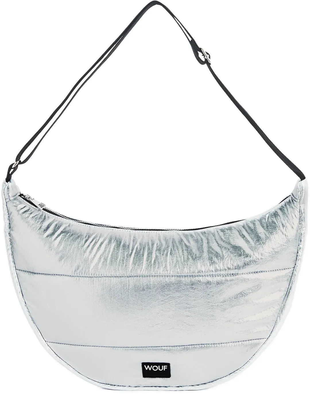 WOUF Umhängetasche Quilted Large Crossbody Bag glossy silver