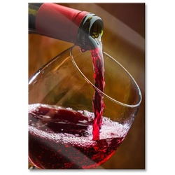 Pixxprint Glasbild Edler Rotwein, Edler Rotwein (1 St), Glasbild aus Echtglas, inkl. Aufhängungen und Abstandshalter bunt|rot