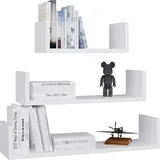 Topeshop Wandregal 3er-Set 3P 40 x 12 x 10 cm Weiß